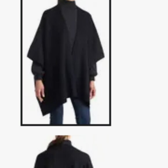 100% Black Cashmere Cape - Picture 6 of 8